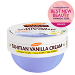 Palmer's Tahitian Vanilla Cream jar with 'Best New Beauty Awards 2026' badge on a white background