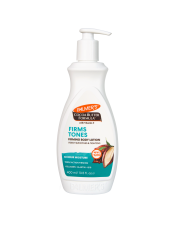 Palmer's Cocoa Butter Formula Firming Lotion visibly firms and tones skin, crafted with Cocoa Butter, Vitamin E plus Collagen, Elastin and Q10 to address loss of tightness, elasticity or dimpled appearance. After 8 weeks* 100% of women said they had more visibly toned skin, 94% said they had smoother, less dimpled skin, and 90% saw improved firmness and texture. *Independent in-use test; 52 subjects after 8 weeks. 
Features:

Visibly firms and tones skin
Clinically proven
48 hour moisture
Dermatologist Tested
Paraben & Phthalate Free
Triple Action Firming ingredients (Collagen - Elastin - Q10)
