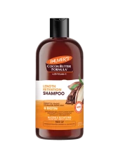 Palmer's® Cocoa Butter Formula® Length Retention Shampoo with Biotin, fully strengthens hair with powerhouse natural protectants that work to reduce brittleness, breakage and split ends. 
A nourishing formula that gently lifts away dirt, oil and build up to prepare hair cuticles and follicles ready for conditioning. Helps hair achieve its optimal length.  
For Brittle, Fragile or Breakage-Prone hair.
 
Features:

Gentle shampoo, lifts away dirt, oil and build-up
No harsh detergents, wont strip or tangle hair
Nourishes and maintains moisture balance
Leaves hair cuticles and follicles perfect for conditioning
Parabens, Phthalates, Mineral Oil, Gluten, Dye, Silicone & Sulfate Free

