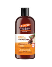 Palmer's® Cocoa Butter Formula® Length Retention Conditioner with Biotin, fully strengthens hair with powerhouse natural protectants that work to reduce brittleness, breakage and split ends.  
An ultra-hydrating conditioner that works to soften, smooth and protect hair strands from breakage, while infusing hair and scalp with natural anti-oxidants for visibly fuller, thicker hair. Helps hair achieve its optimal length.  
For Brittle, Fragile or Breakage-Prone hair.

Features:

Effortlessly wraps the hair strand, creating a protective shield
Deeply hydrates and detangles
Enhances hair's strength, shine and manageability
Parabens, Phthalates, Mineral Oil, Gluten, Dye, Silicone & Sulfate Free
