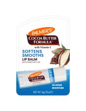 Palmer's® Cocoa Butter Formula Lip Balm softens and smoothes lips, crafted with intensively moisturising Cocoa Butter and Vitamin E. Locks in hydration to protect lips from chapping, cracking or environmental damage.
Features:

Softens and moisturises lips
Helps prevent and protect chapped, cracked lips
48 hour moisture
Vegan
