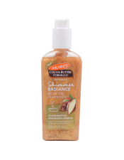 Palmers® Cocoa Butter Formula Shimmer Radiance Body Oil is a nourishing body oil that illuminates skin with a golden highlight, for instant nourishment that leaves skin looking healthy, radiant and glowing. Crafted with intensively moisturising Cocoa Butter and skin-illuminating pearls for nourished skin with a glow-kissed shimmer.
Usage: Shake to shimmer! Apply directly to clean skin and massage in. Focus on areas that you really want to illuminate like the decolletage, arms or even the whole body for an all-over glow! Hop tip: Add a few drops to your facial moisturiser for a golden face glow! This product accentuates tans and dark skin tones, for a gorgeous glow!
Features:

Natural mineral ‘Mica’ shimmer
Decadent cocoa scent
Illuminates skin 
Dermatologist Approved
Deeply hydrates for 48 hour moisture
Vegan friendly
