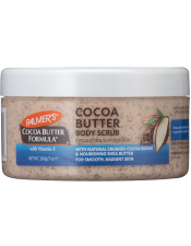 Exfoliate & Soften skin with Palmer’s Cocoa Butter Formula Body Scrub, crafted with deeply moisturising Cocoa Butter, Vitamin E & natural crushed Cocoa Beans for smooth, radiant skin. Cocoa butter is a rich, nutrient-packed super ingredient loaded with antioxidant CMPs (Cocoa Mass Polyphenols) for superior skin healing and moisture barrier protection.
How to Use: Apply generously to wet or damp skin, buffing in a circular motion. Rinse well. Follow with Palmer’s Cocoa Butter Lotion or Body Oil to lock in moisture.
Features:

Gently Exfoliates with Natural Crushed Cocoa Beans
Smooths & Softens Skin
Free from Parabens, Phthalates and Dyes
Suitable for All Skin Types
Vegan
