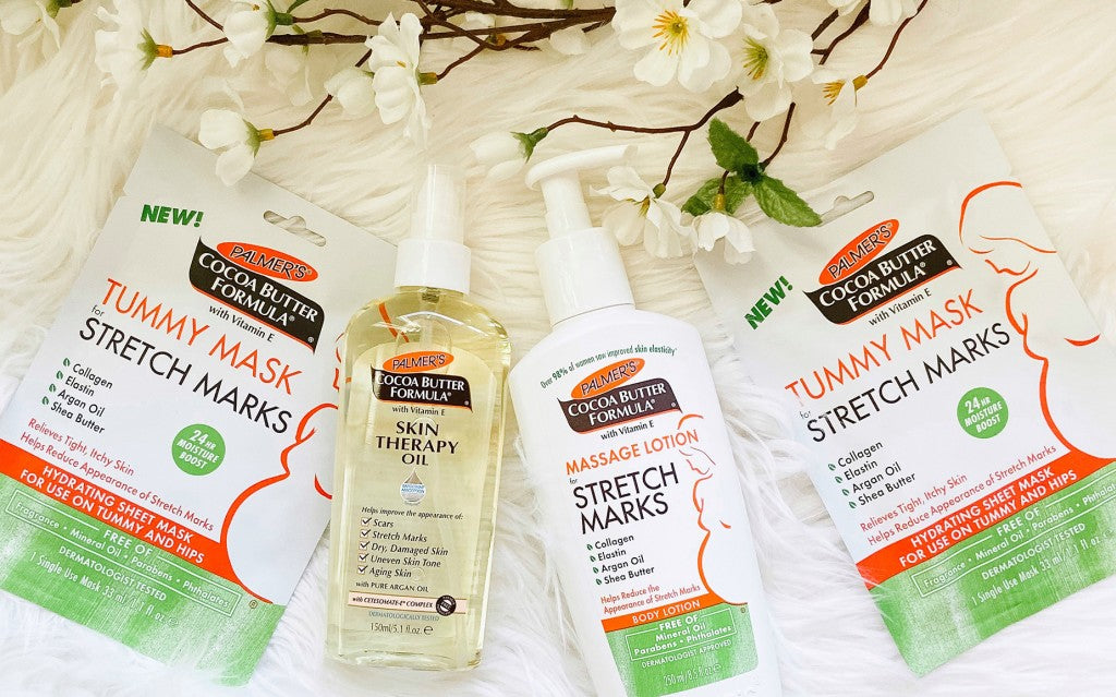tummy mask, massage lotion, skin therapy oil, stretch marks