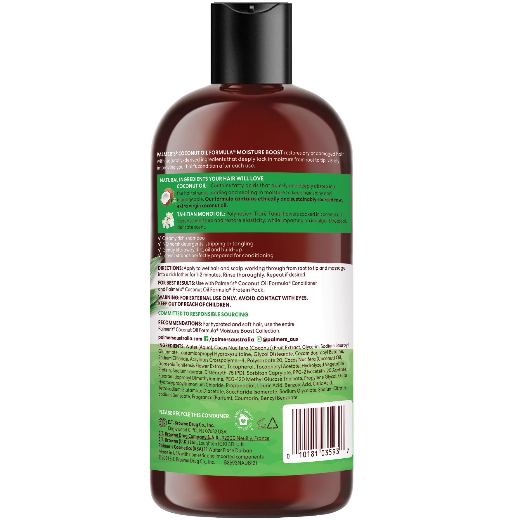 palmer's coconut oil shampoo ingredients Palmer's Coconut Oil Moisture Boost Shampoo 473ml – Palmer's AU