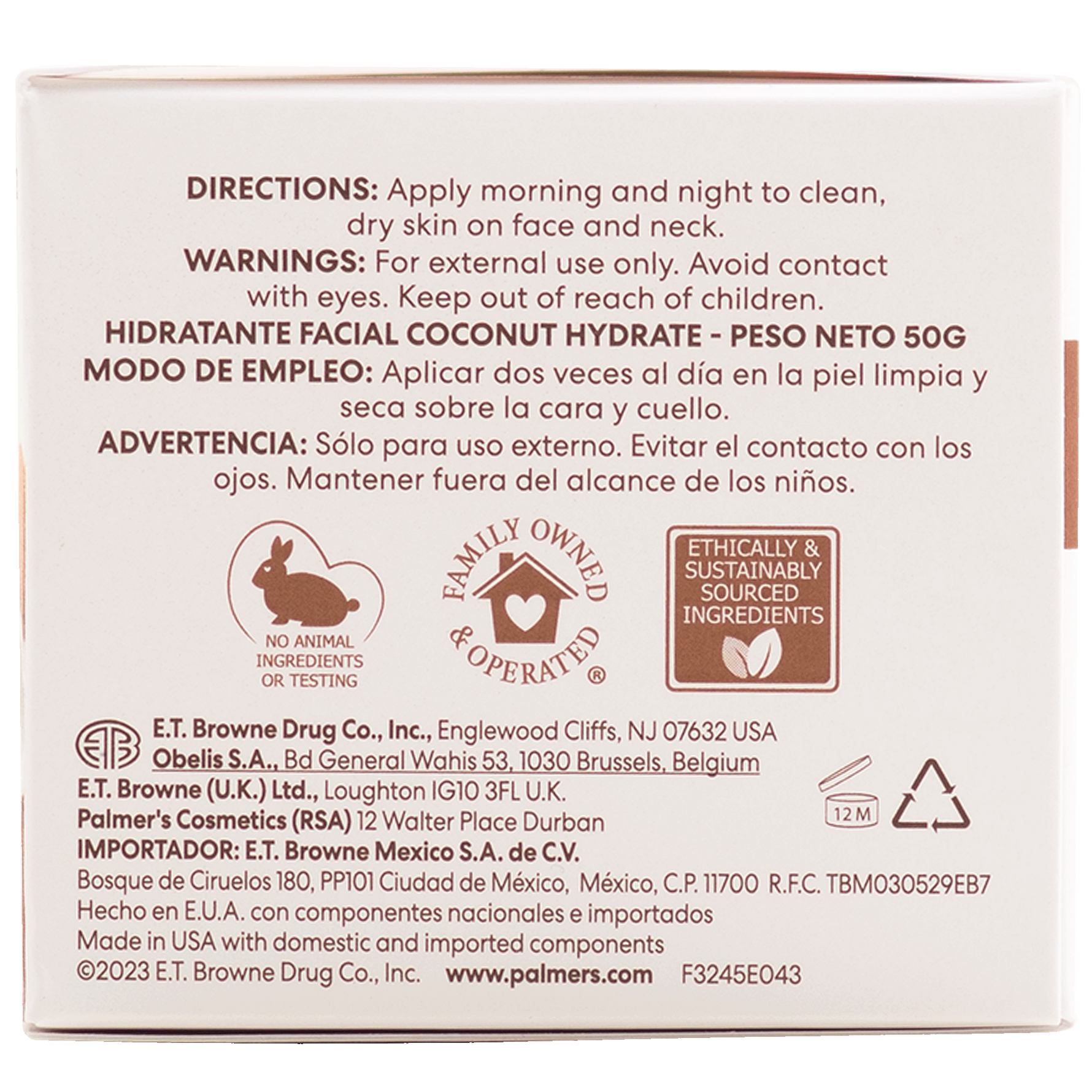 palmer's coconut water facial moisturizer ingredients Palmer's Coconut Hydrate Facial Moisturiser 50g – Palmer's AU