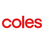This is the Coles Australia logo - red 'Coles' text on a white background