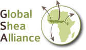 This is the logo of the GSA - Global Shea Alliance. It is mostly green and brown.