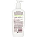 A white pump bottle of Palmer's Massage Lotion for Stretch Marks shown from the back, featuring detailed product information, ingredients, and a barcode on a clean white background.