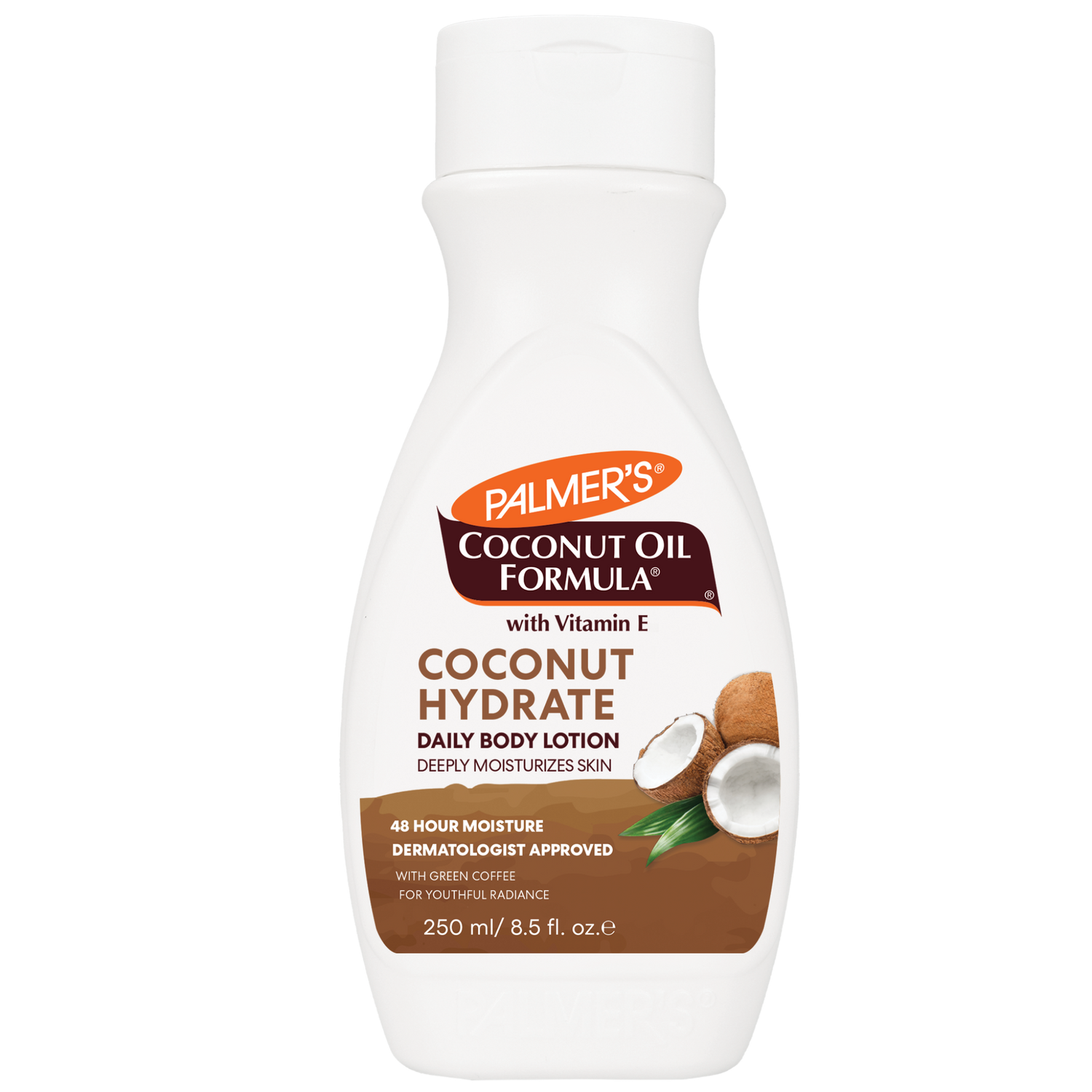 Palmer's Coconut Oil Formula daily body lotion bottle on a white background