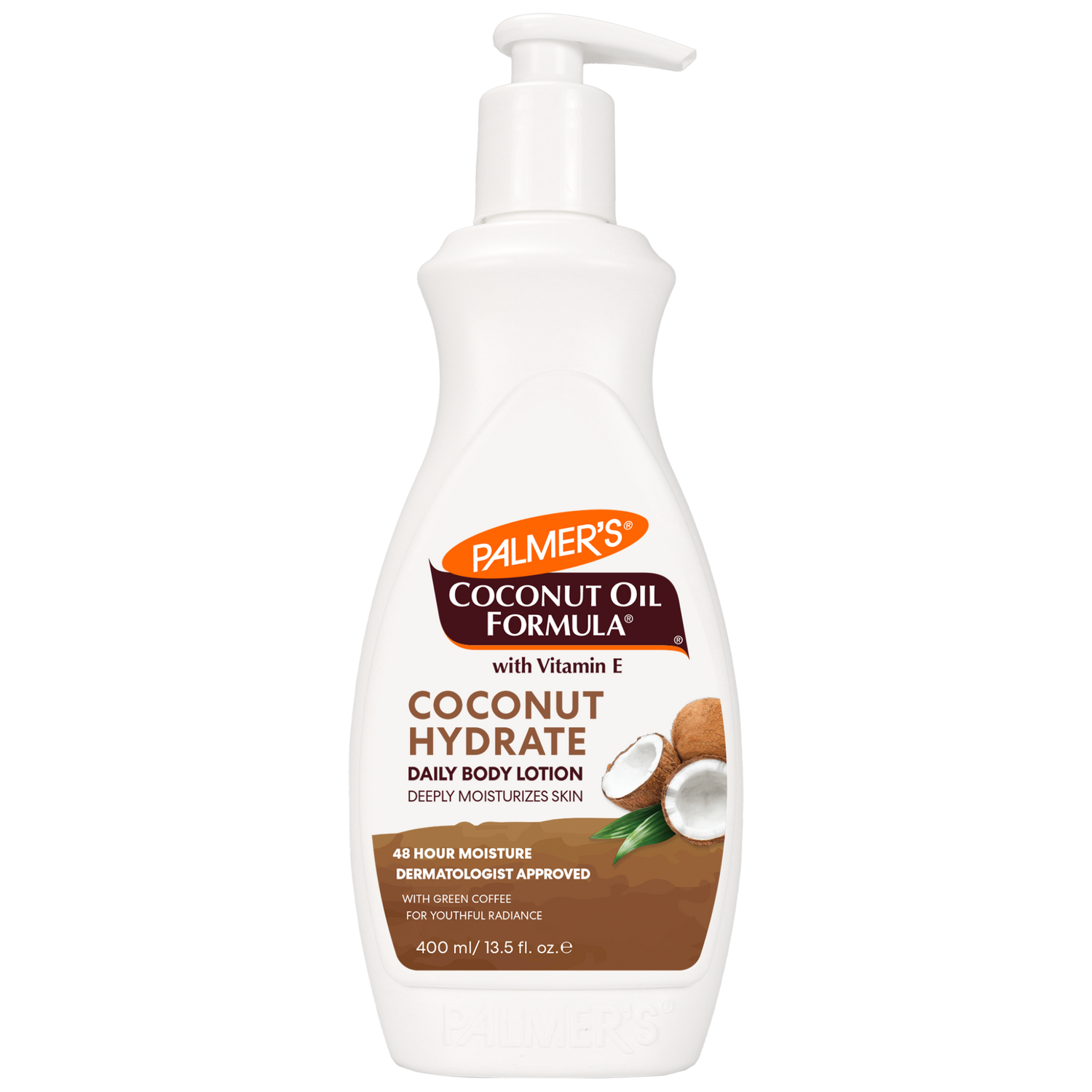 Palmer's Coconut Oil Formula daily body lotion bottle on a white background