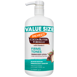 Palmer's Cocoa Butter Formula Firms and Tones lotion bottle on a white background
