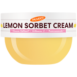 A jar of Palmer's Lemon Sorbet Cream with a white label and a pale yellow cream visible inside, on a plain white background.
