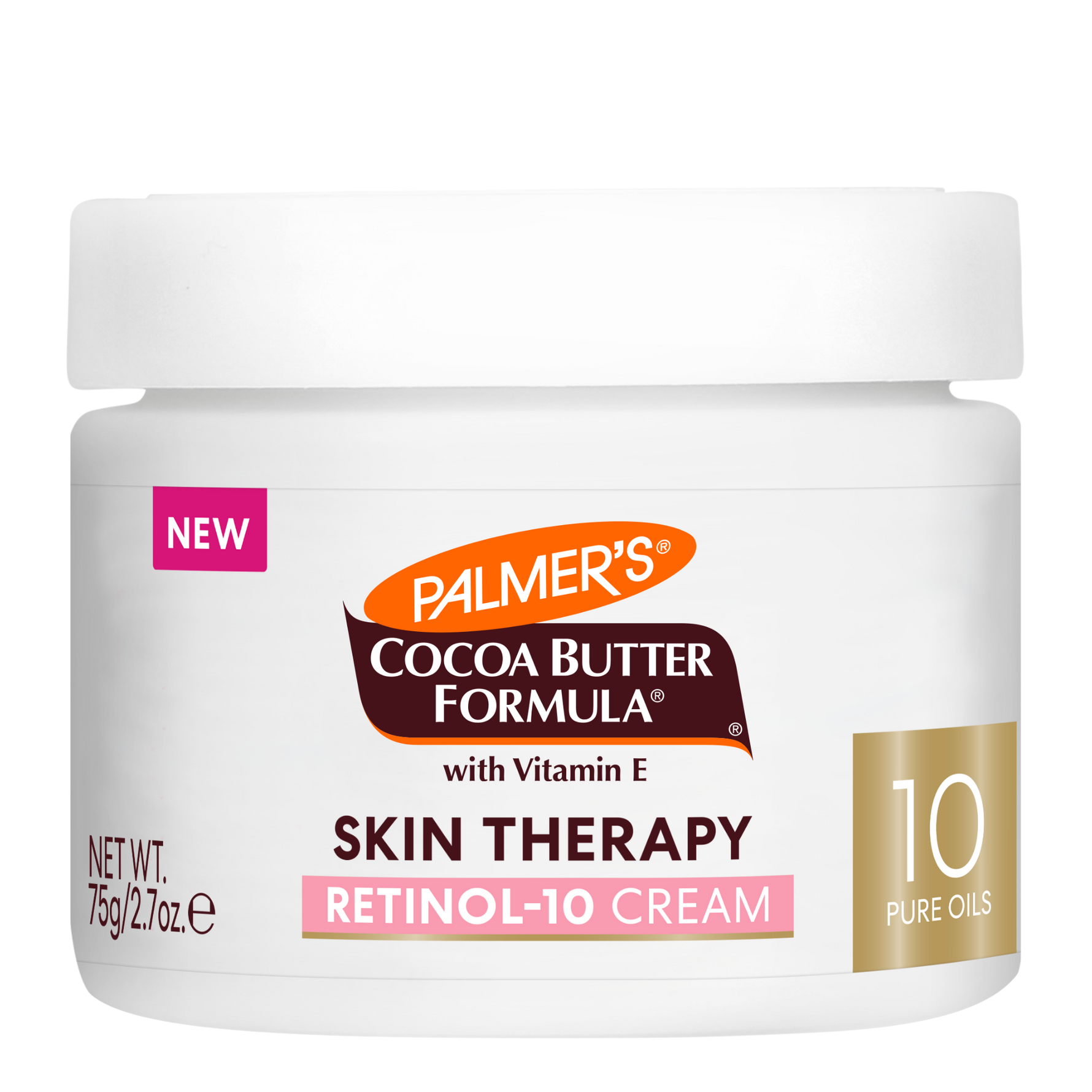 Palmer's Cocoa Butter Formula skin therapy retinol-10 face cream jar on a white background