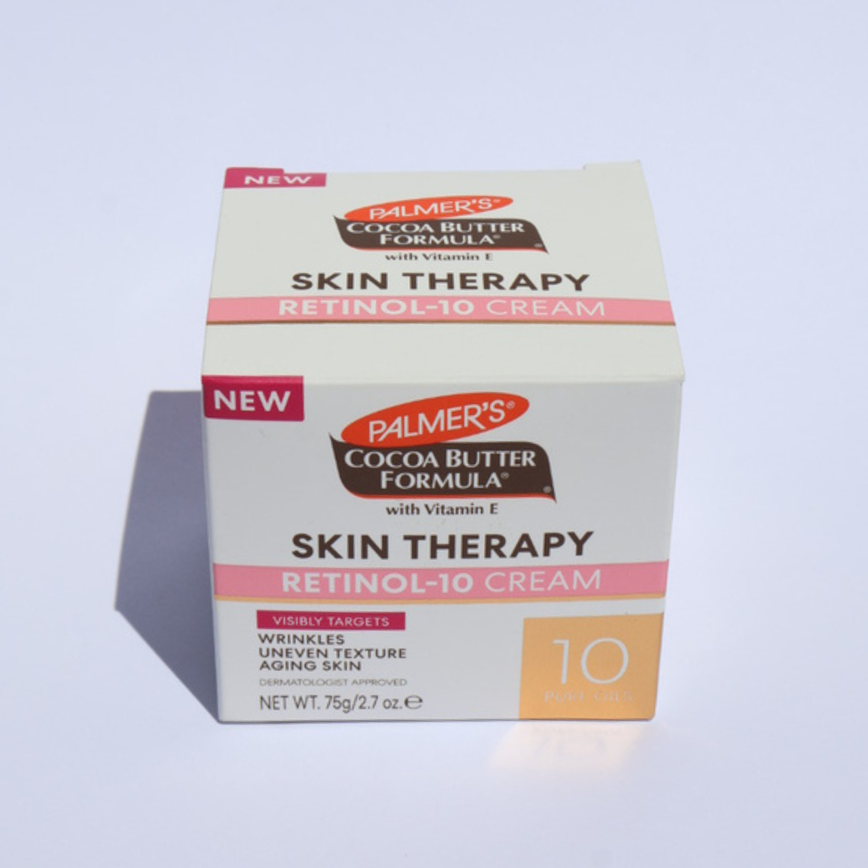 Palmer's Cocoa Butter Formula Skin Therapy Retinol-10 Cream packaging on a white background
