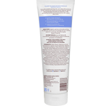 Back view of a white tube of Palmer's Cocoa Butter Formula Tahitian Vanilla Shampoo, showing the product instructions, ingredients, and barcode on a white background.