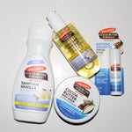 Collection of Palmers Cocoa Butter Formula products on a white surface